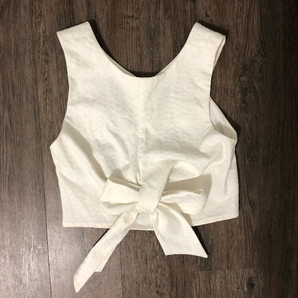 White ASOS Bow Crop Top